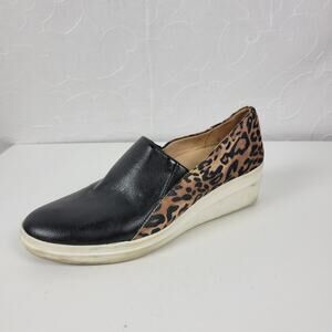 Naturalizer Sandra Womens Shoes Size 10 Black Leopard Wedge Comfort Sneaker